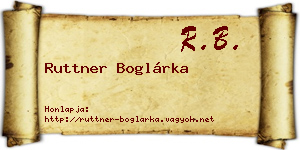 Ruttner Boglárka névjegykártya